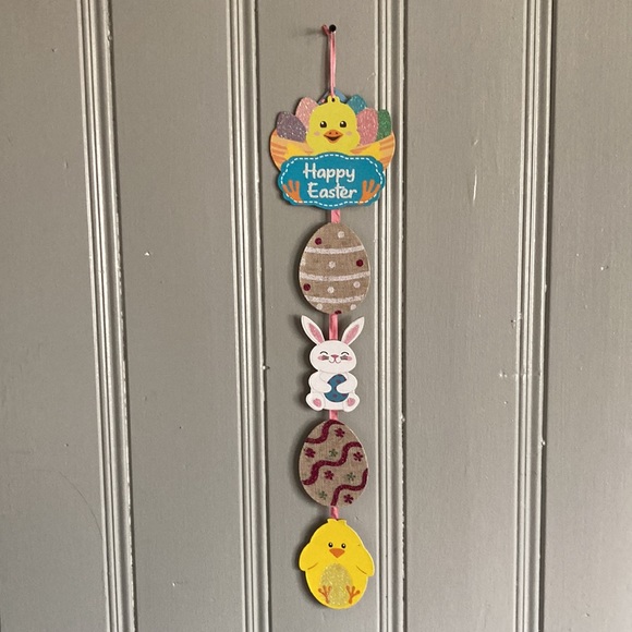 2/$20 NWT Precious Glittered Happy Easter π£ π & Eggs Hanging Decoration Sign - Picture 1 of 12